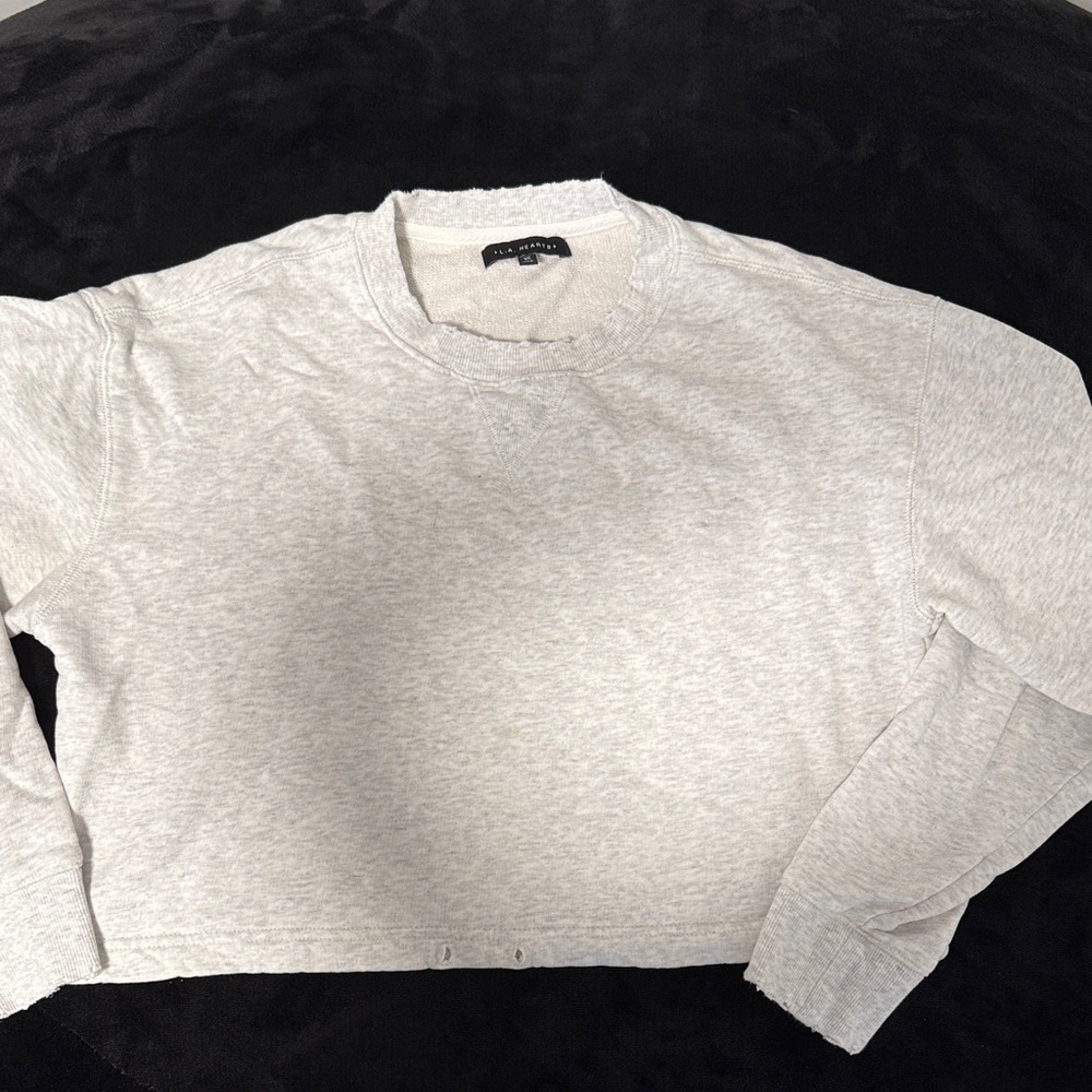 La Hearts Cream Textured Top. Cropped.